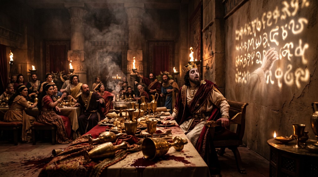 Belshazzar’s feast — the writing on the wall