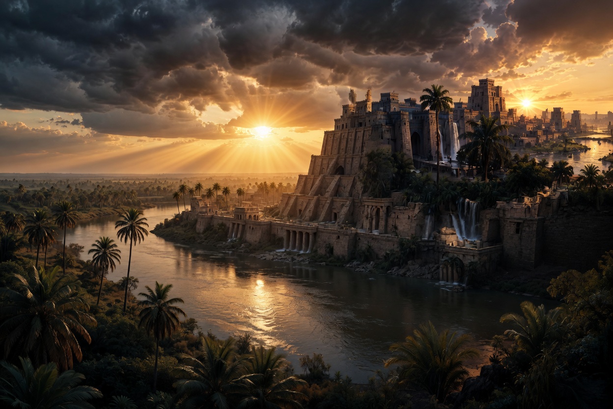 Atmospheric background - Babylon at sunset